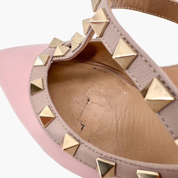 Valentino Rockstud Light Pink Leather Caged Pumps Pointed Heels Size 36.5 US 6.5 - Picture 15 of 15